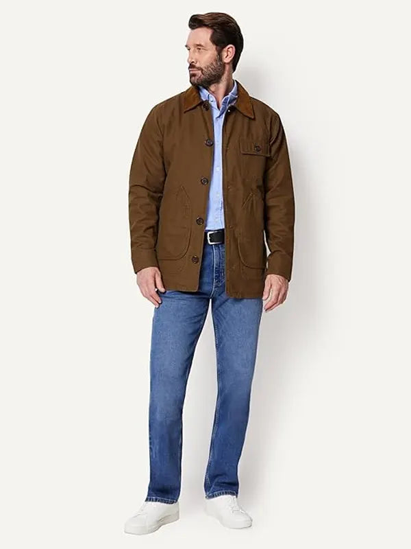 Fidel Cole Men's Dark Brown Canvas Barn Cotton Jacket