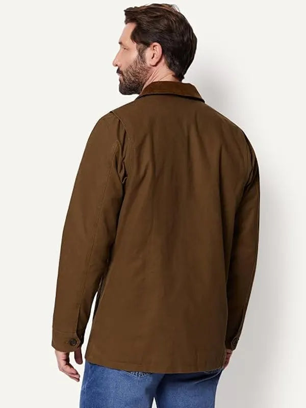 Fidel Cole Men's Dark Brown Canvas Barn Cotton Jacket