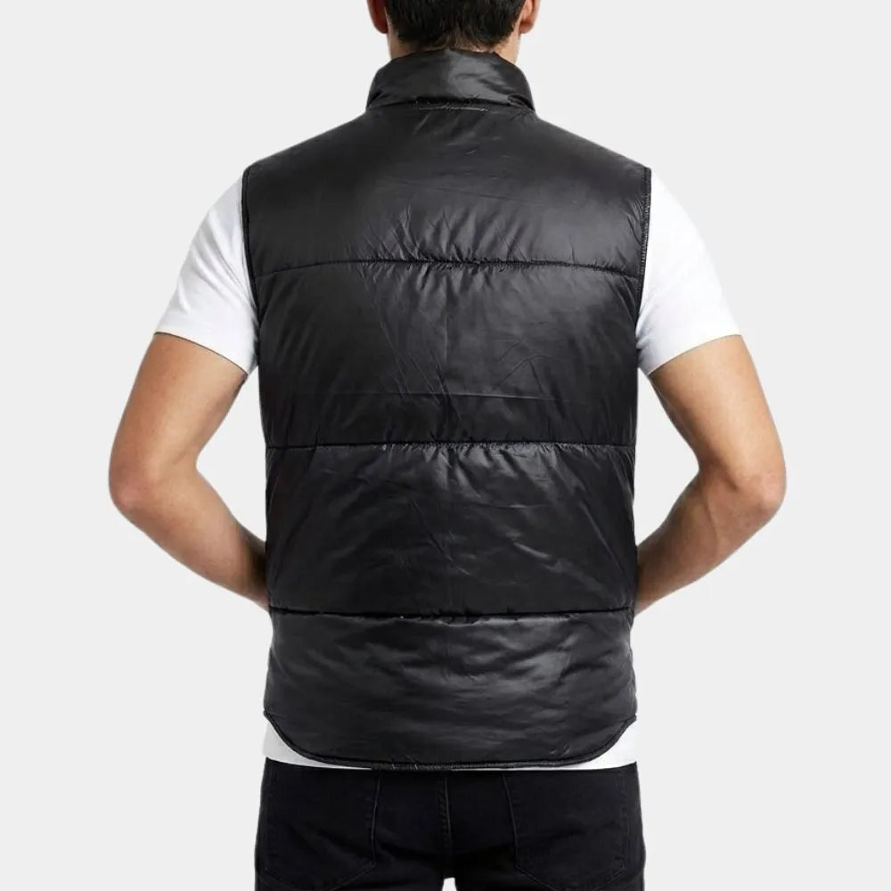 Fight Club Brad Pitt Black Puffer Vest
