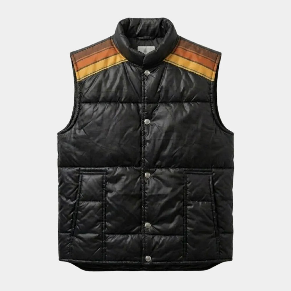 Fight Club Brad Pitt Black Puffer Vest
