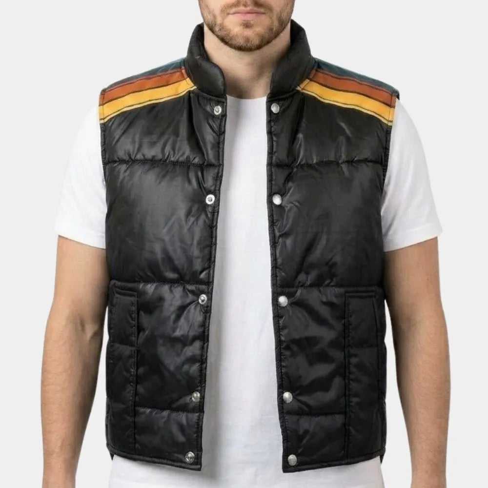 Fight Club Brad Pitt Black Puffer Vest
