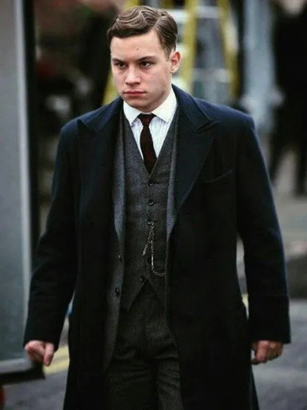Peaky Blinders Finn Cole Black Wool Coat