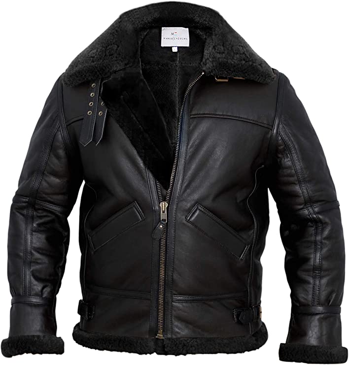 Flight-Pilot-Black-Leather-Shearling-Jacket-Buy