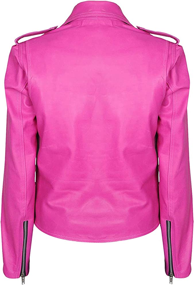 For_Sale_Jessica_Alba_Hot_Pink_Leather_Jacket