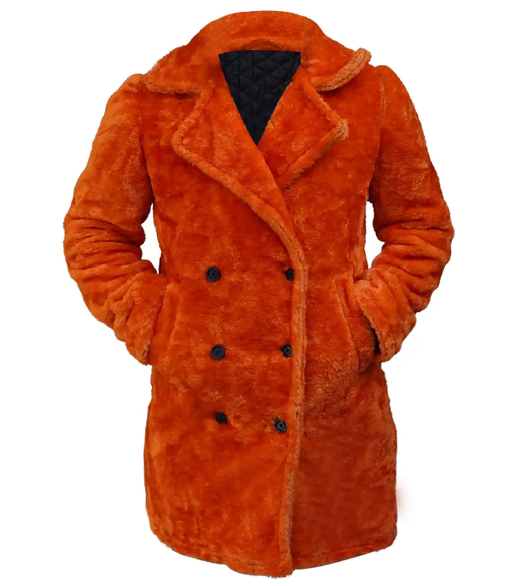Phoebe Buffay Friends Orange Fur Coat
