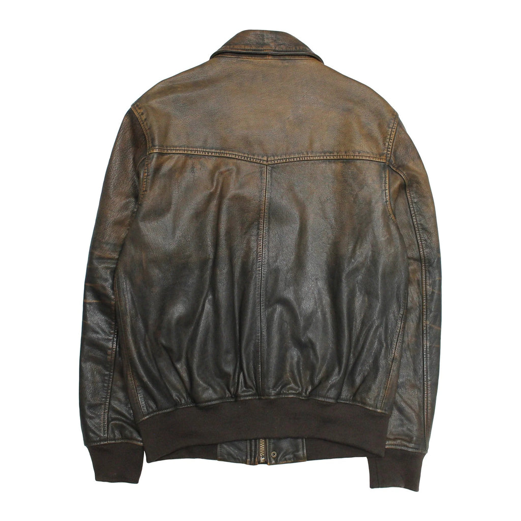 Frye Leather Jacket Brown Sale