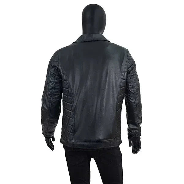 Seth Rollins Black Fur Black Leather Jacket Zing Apparel
