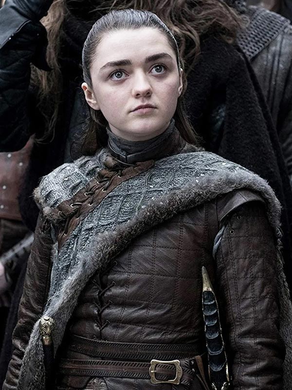 
Game of Thrones Arya Stark Leather  Brown Jacket
