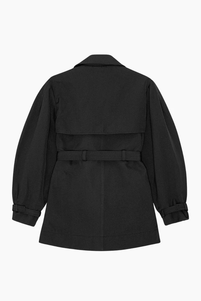 Ganni-Black-Heavy-Twill-MIDI-Trench-Coat-Back