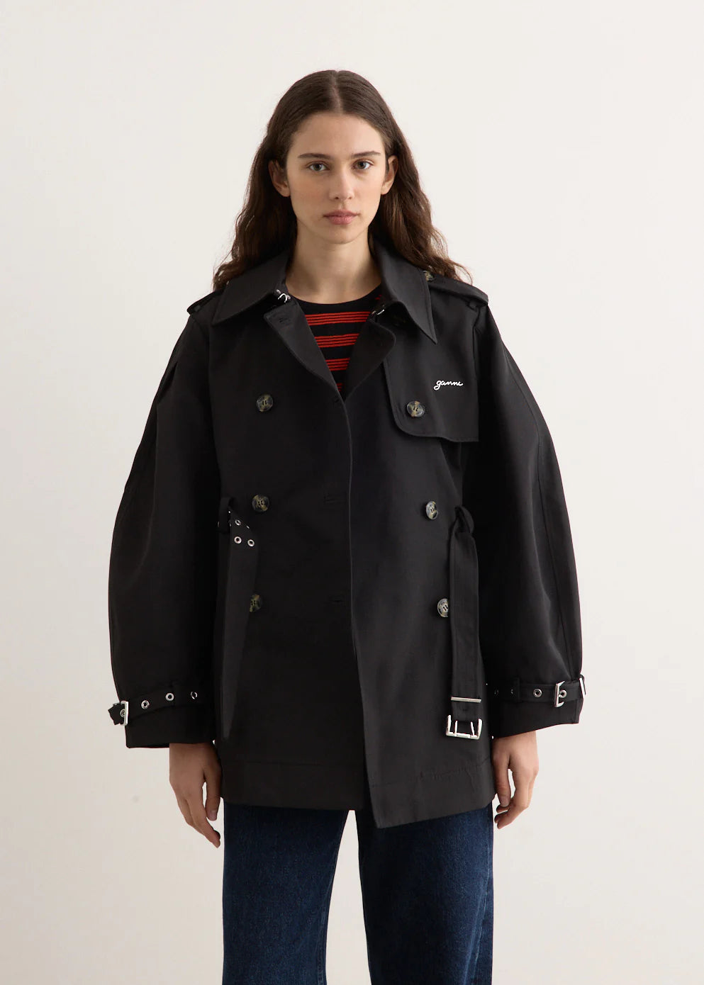 Ganni-Black-Heavy-Twill-MIDI-Trench-Coat