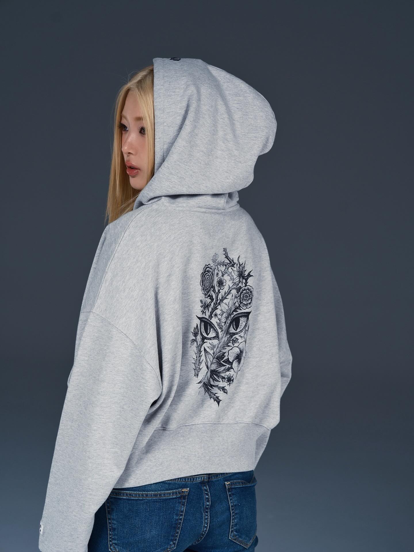 Gap-x-Katseye-Yoonchae-Grey-Full-Zip-Hoodie