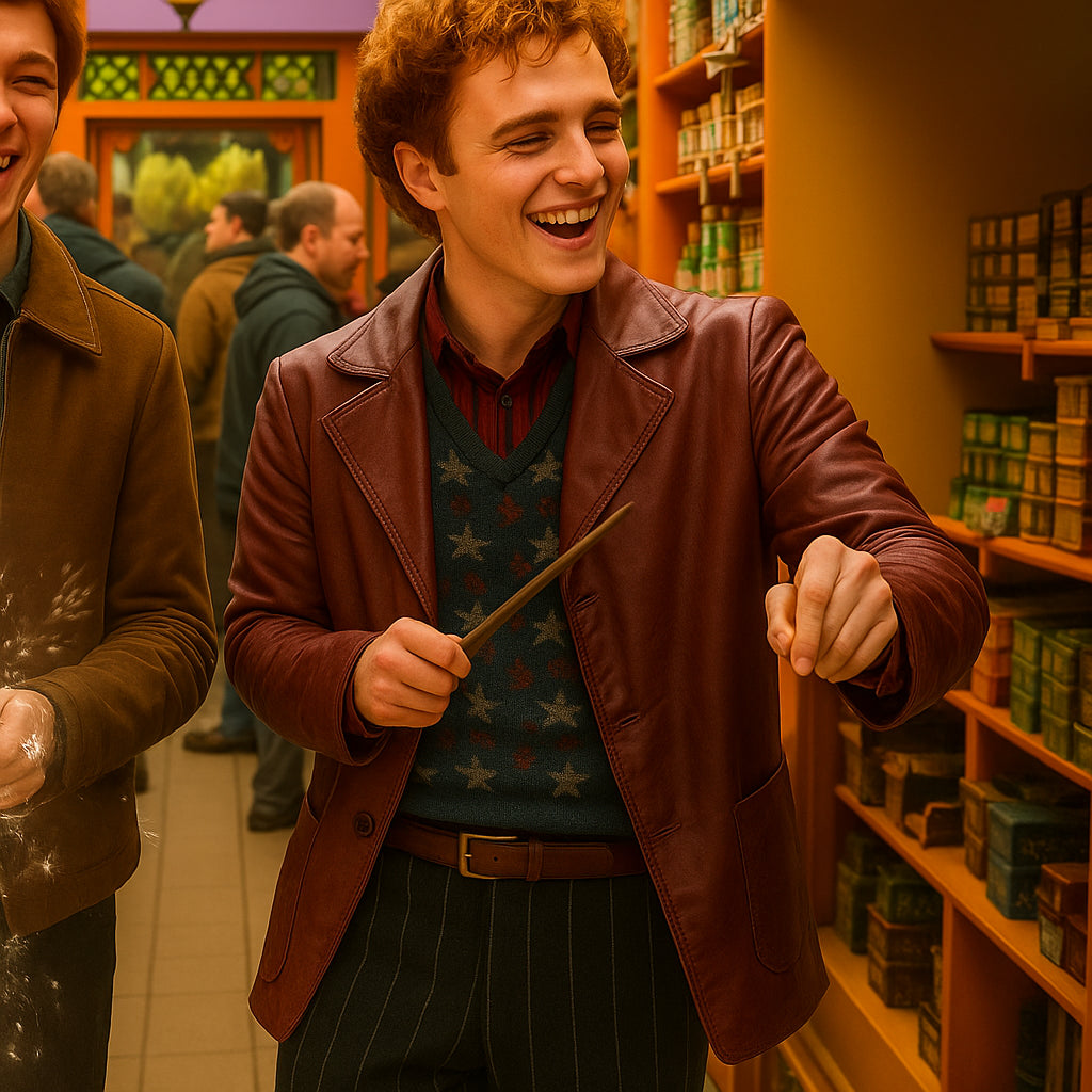 
 Harry Potter Series Gabriel Harland Maroon Leather Coat