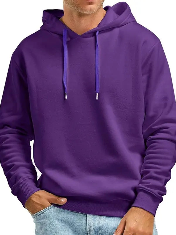 Golden Kiehn Mens Casual Purple Pullover Hoodie