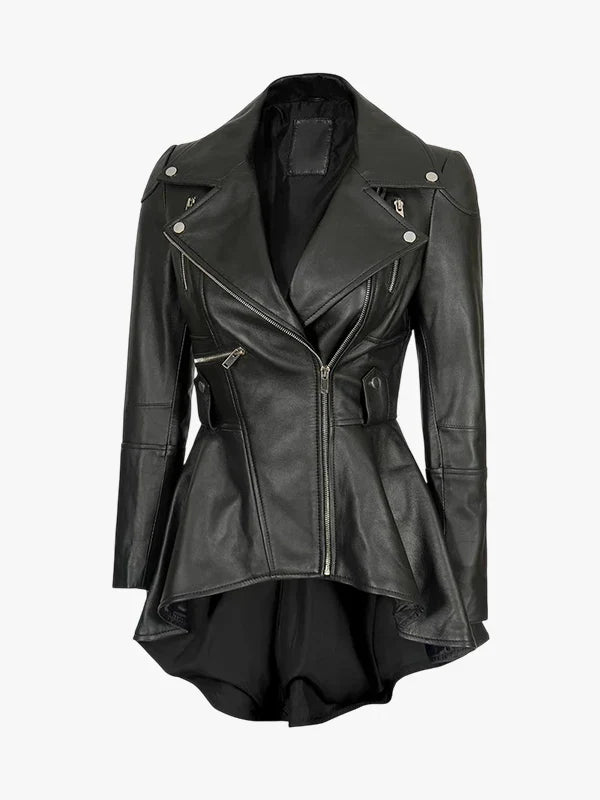 Gonzalez-Womens-Black-Asymmetrical-Peplum-Leather-Jacket-3-1