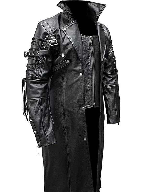 
Steampunk Goth The  Matrix Black Leather Coat
