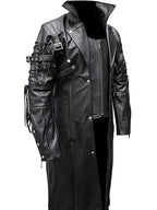 
Steampunk Goth The  Matrix Black Leather Coat