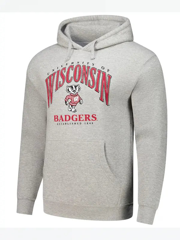 Grey Wisconsin Badgers Hoodie