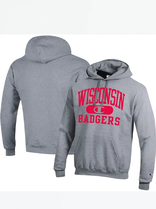 Grey Wisconsin Badgers Hoodie