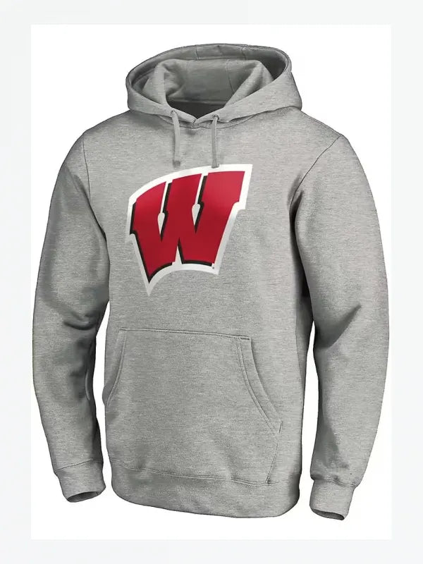 Grey Wisconsin Badgers Hoodie