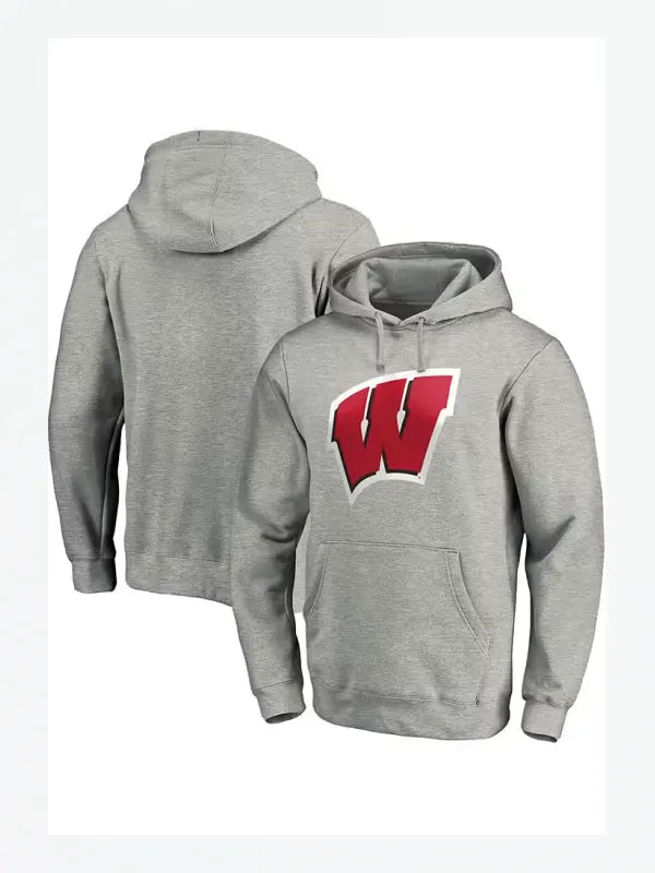 Grey Wisconsin Badgers Hoodie