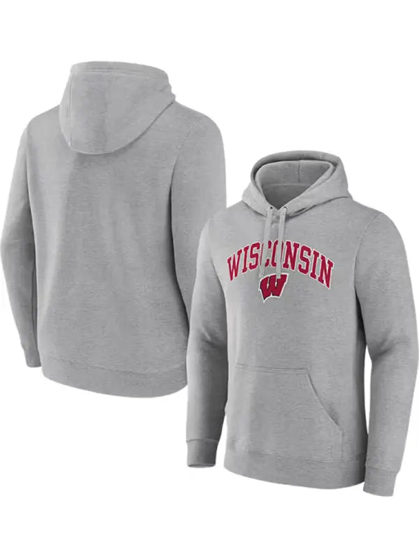 Grey Wisconsin Badgers Hoodie