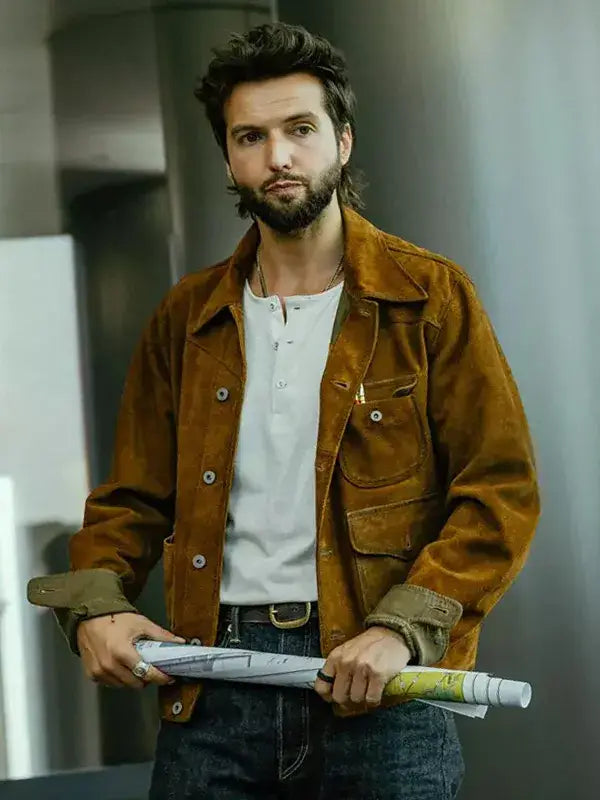 Guy Burnet brown suede leather jacket Landman S02