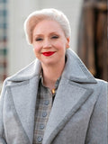Gwendoline Christie Wednesday 2022 Grey Wool Coat