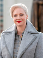 Gwendoline Christie Wednesday 2022 Grey Wool Coat