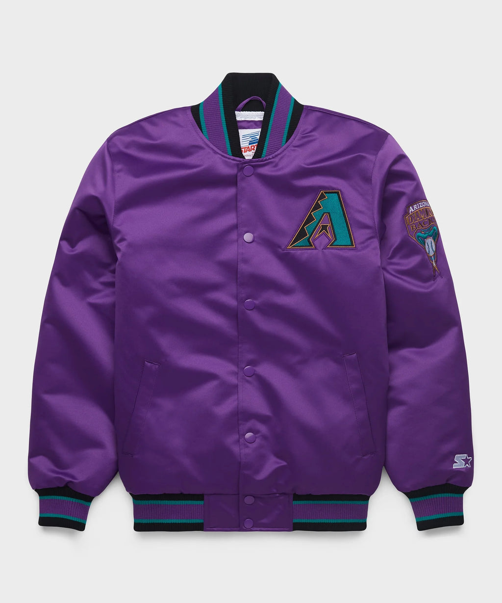 HOMAGE-X-Starter-Diamondbacks-Heavyweight-Letterman-Satin-Jacket
