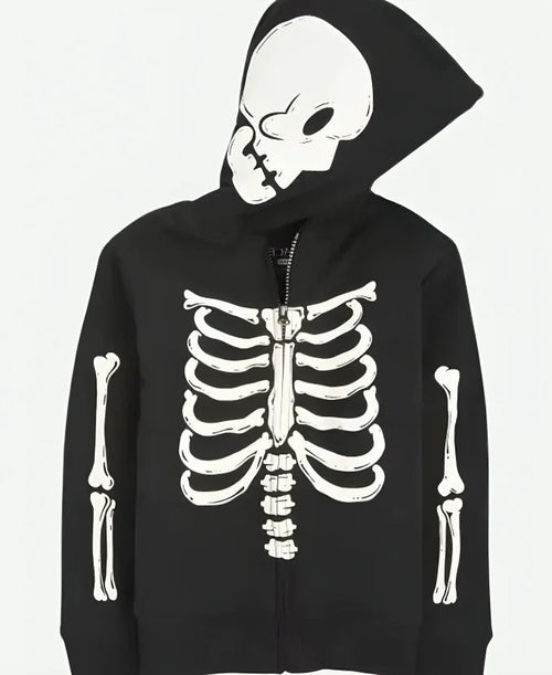 Black Skeleton Halloween Hoodie