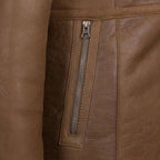 brown Sheepskin Leather Shearling Jacket For Women Zing Apparel