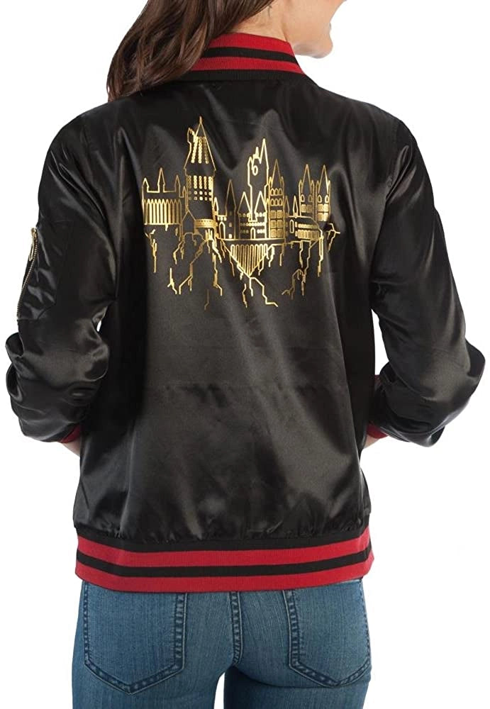 Harry Potter Juniors Black Satin Jacket
