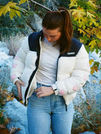 "Heart on My Sleeve" Puffer Jacket in Cream