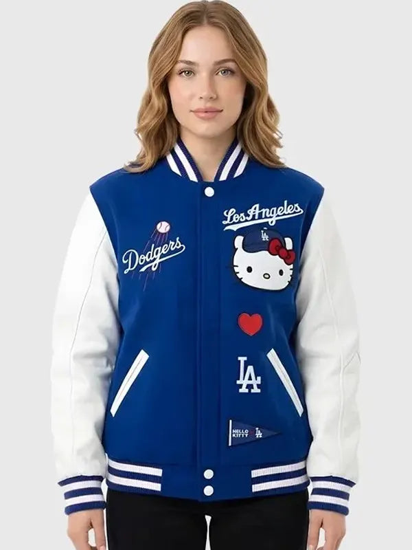 Hello Kitty Dodgers Varsity Jacket