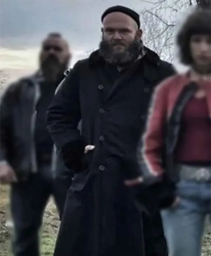  Helsinki Money Heist Black Wool Pea Coat