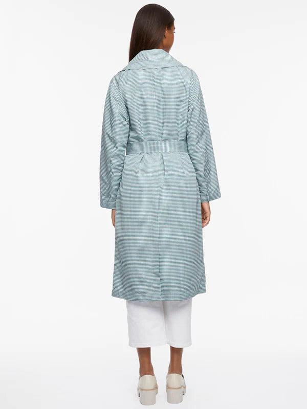 Houndstooth-Belted-Long-Rain-Coat-Back
