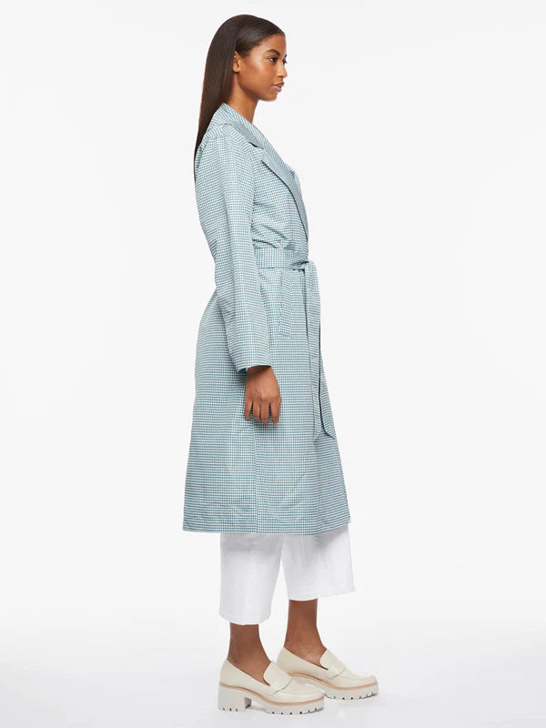 Houndstooth-Belted-Long-Rain-Coat-Womens