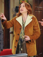 
How I Met Your Mother Lily Aldrin Brown Suede Leather Coat