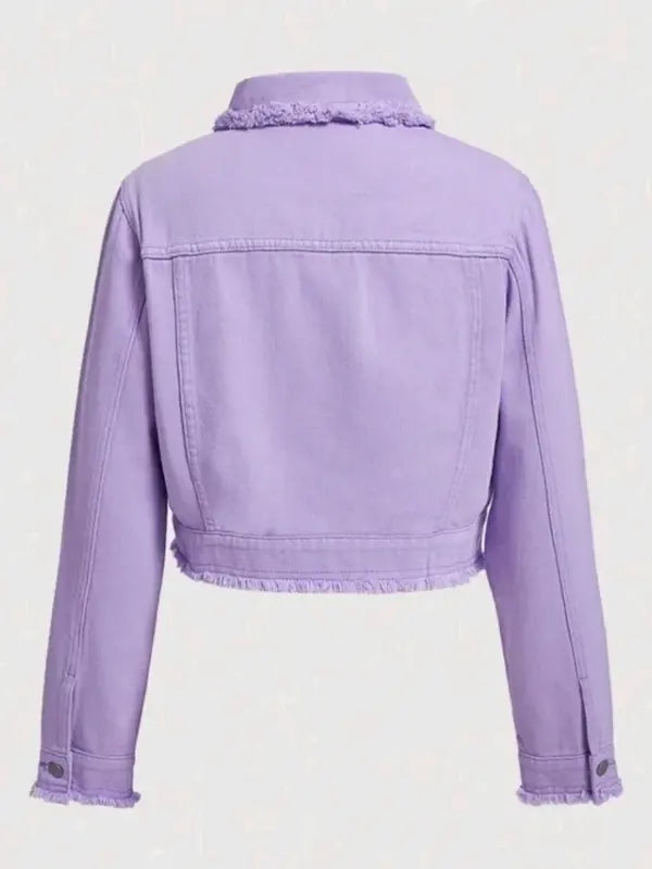 Hubert Torphy Women's Light Purple Slim Fit Denim Jacket