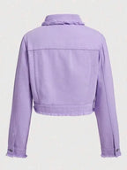 Hubert Torphy Women's Light Purple Slim Fit Denim Jacket