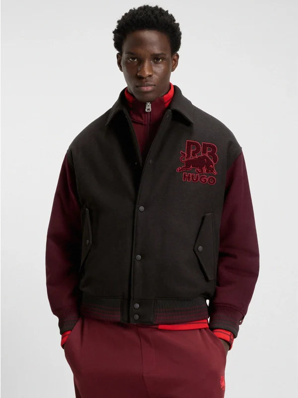 HUGO X RB BOMBER JACKET WITH BULL GRAPHICS