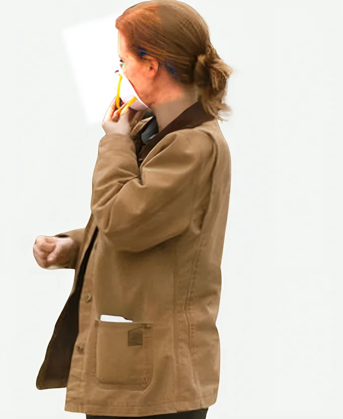  Jessica Chastain Interstellar Brown Cotton Jacket
