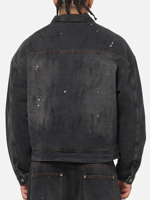 Jadyn Dach Oversize Black Denim ZIP Jacket