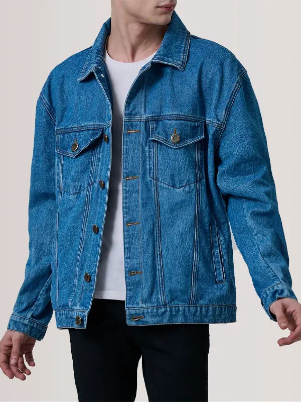 James Dark Blue Oversize Denim Trucker Jacket