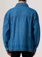 James Dark Blue Oversize Denim Trucker Jacket