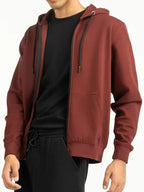 Jayme Murphy Regular Fit Maroon Zipper Hoodie