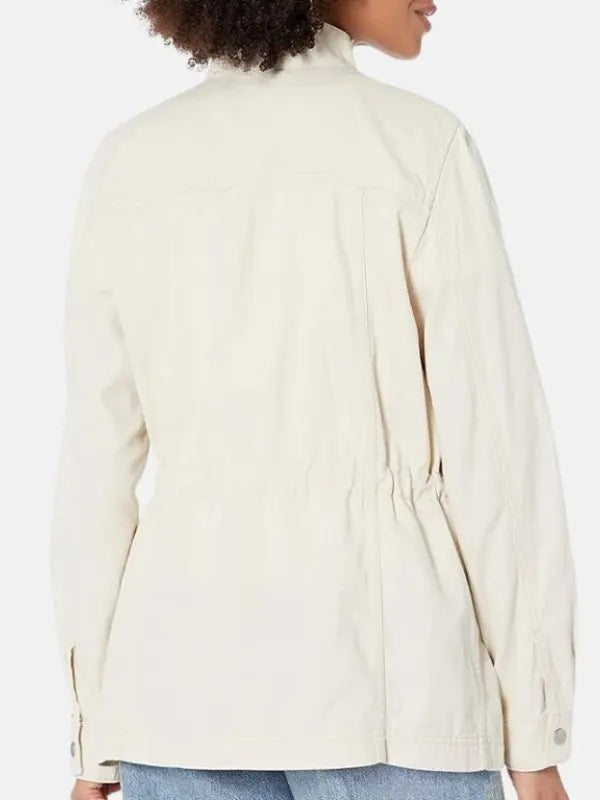 Jeanne Auer Women's Off-white Shirt Style Cotton Jacket