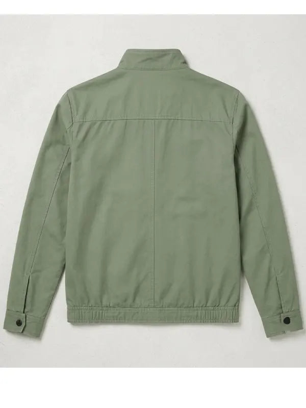 Jeff Cassin Light Green Cotton Bomber ZIP Jacket