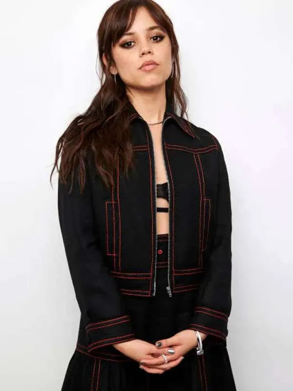 
 Jenna Ortega Wednesday Black Cotton Jacket