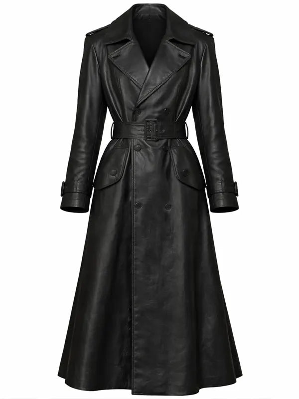  Jenna Ortega Wednesday  Leather Coat